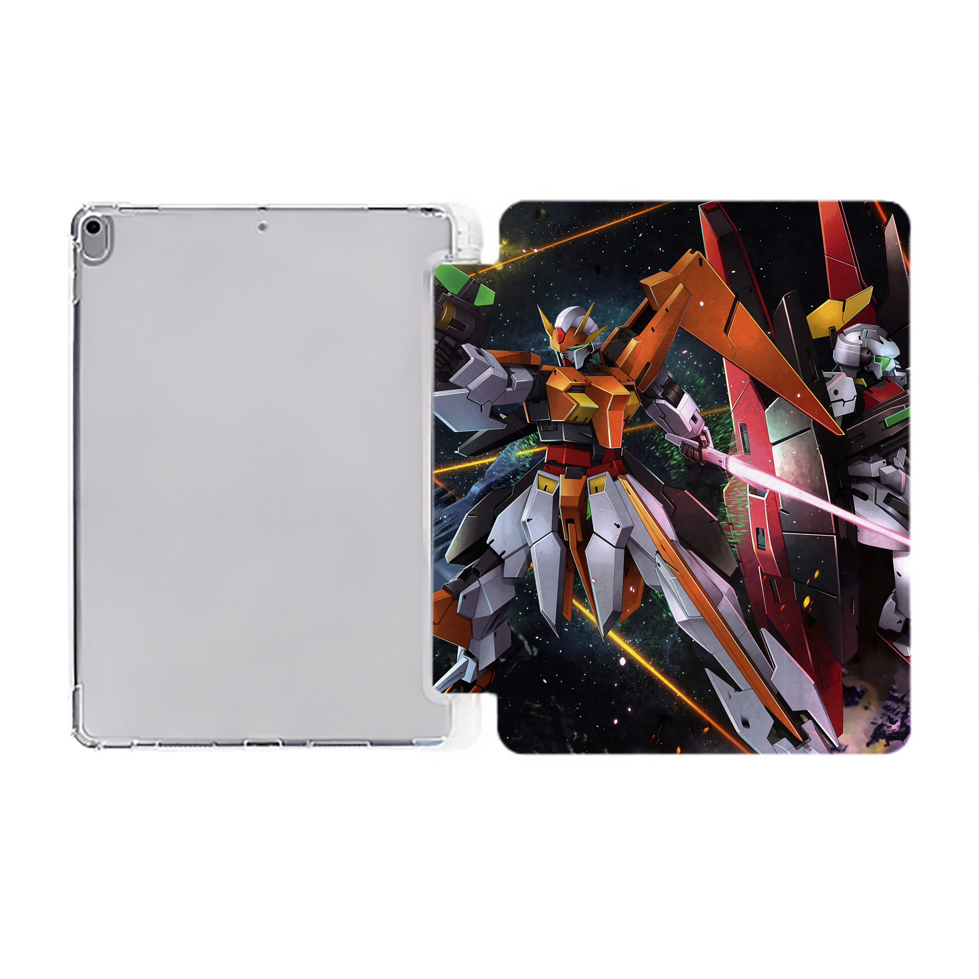 （画像用） 機動戦士ガンダム Mobile Suit Gundam IPad ケース ペン収納付き 三つ折りスタンド PUレザー×シリコン 対応機種9.5/10.5/10.9インチ